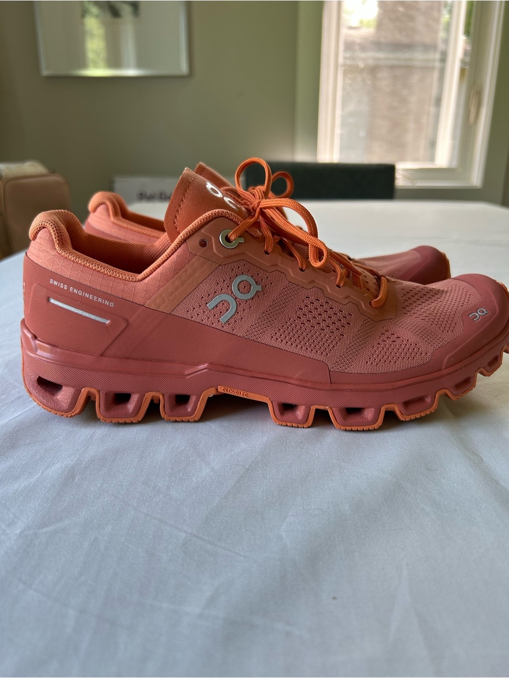 On Women's Athletic Shoes in Sandstone Orange